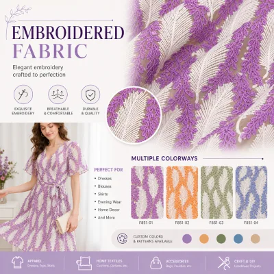 Factory Wholesale Voile Lace Fabric Breathable Hollow Water Soluble Summer Ladies Garment Bridal Shawl Skirt Bags
