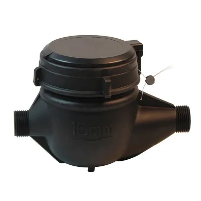 Cheap Dn20 Plastic Wet Dial Water Meter Body Box IP68 Threaded OEM Multi-Jet Meters 2.5m3/h Flow Rate ISO9001 Certified