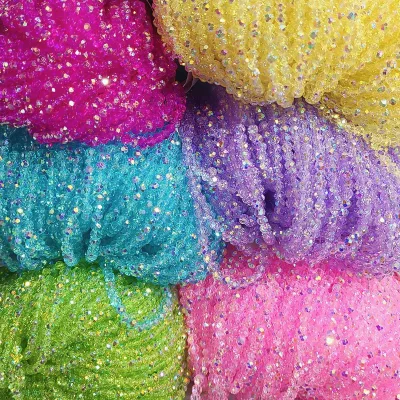 Wholesale 2mm 3mm 4mm Faceted Rondelle Glass Crystal Round Spacer Beads AB Colors Glass Beads for Handmade Jewelry DIY