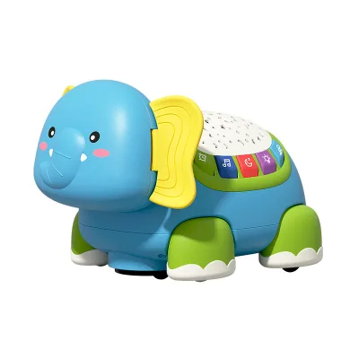 Multifunctional Electric Elephant Toy for 0-1 Year Old Babies Early Educational Sound Light Projection for Baby Soothing Toys