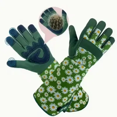 Long-Reach Thorn Resistant Gardening Gloves for Weeding Digging Planting Raking & Pruning Safety Gloves