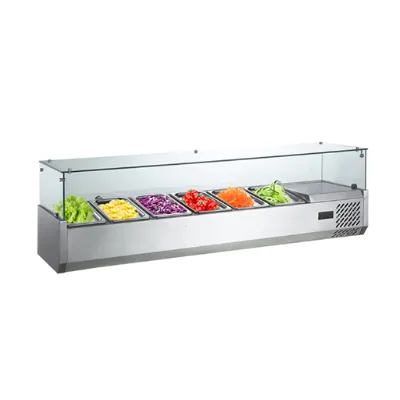 XY Best Commercial Under Counter Salad Prep Table with Refrigerator Display