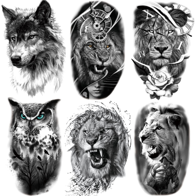 Lion Tiger Wolf Body Arm Tattoo Designs for Men