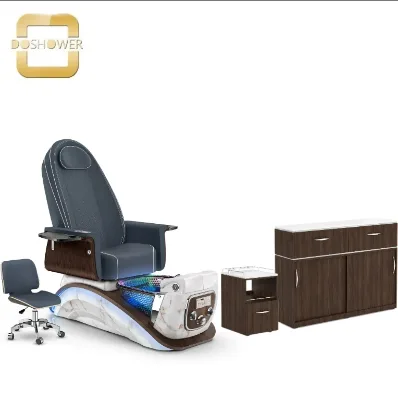 Dark Blue Luxury Pedicure Chair Heating Seat with Human Massage Chair Constant Temperature System of Pedicure Chair Manufacturer