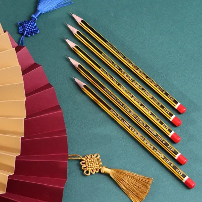 Custom Wholesale Heada Wood Rubber Tip Sketch Drawing Pen Learning Stationery HB Pencil