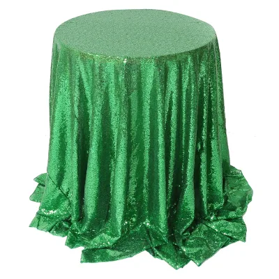 Sequin Tablecloth Round Hunter Green Glitter Table Cloth for Event Party Wedding Decoration
