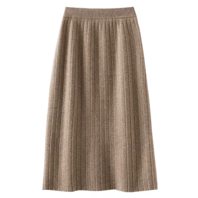 Women Long Sleeve Rib Wool Knitted Dress for Women