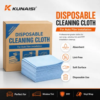 KUNAISI Professional Car Wrap Cleaning Cloth Automotive Window Film Installation Disposable Absorbent Wipes PPF Tools Non-Woven