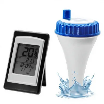 AMTAST Wireless Thermometer 300ft Long Connection Solar-Powered Pool/Aquarium/Pond Temperature Sensor Floating Easy-Read