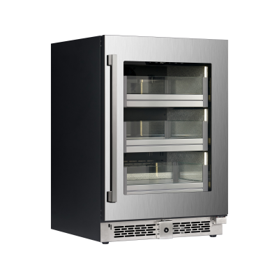 Glass Door, Stainless Steel, Undercounter, Refrigerated Fridge