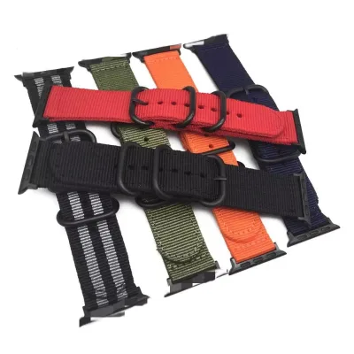 Watch Strap 18mm 20mm 22mm Watchband I Watch Band Three Rings Buckle Bracelet Canvas Wristband  Adjustment Nylon Watch Band