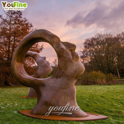 Outdoor Garden Decor Large Size Bronze Abstract Figure Head Statue Sculpture