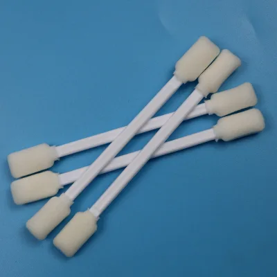 White PP Stick Lint Free Swab Industrial Cleaning Foam Swab Double Ended Rectangular Foam Swab for Printer Cleaning