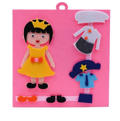 Felt DIY Dressing Busy Activity Board Toys Dress up Fun Velcro Pretend Play for Toddlers to Improve Children's Hands-on Ability