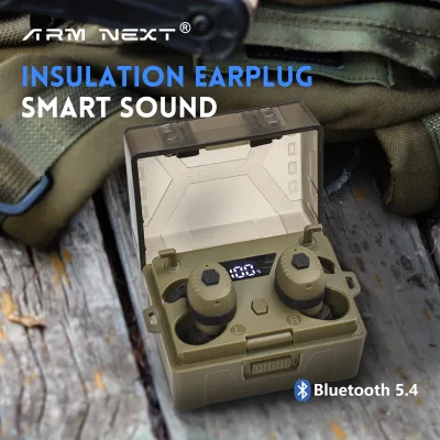 Tactical Electronic Shooting Earplugs Sound Amplification Anti Noise Hunting Earbuds with Charging Case
