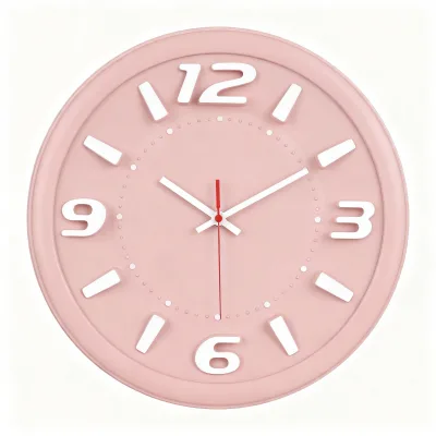 Stylish Low MOQ Pad Printed Quiet Sweep Movement Modern 3D Relief Numerals Wall Clock for Home Living Room Office Decor