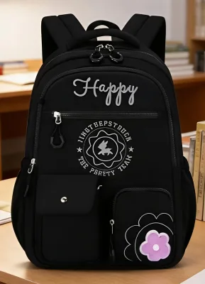 Junior High School Student Girl Fashion Korean-Style Academic Lightweight Backpack Zipper Spine Protection Air Cushion Lady Bag