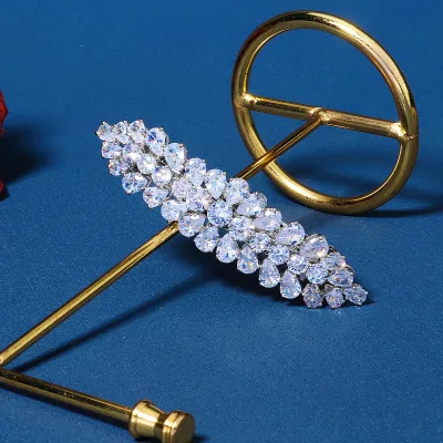 Classic Shiny Cubic Zircon Hair Clip Wedding Bride Headdress Bridal Accessories