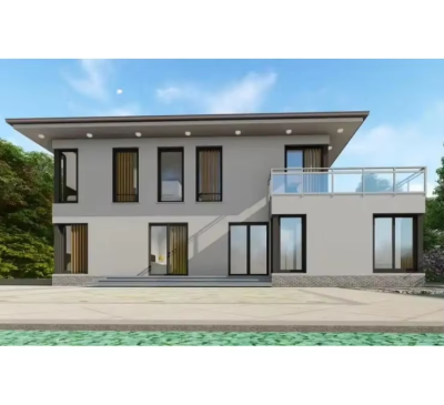 Prefab Resort Villa Modern Steel Structure Villa Prefabricated 2 Story Villas with Washroom