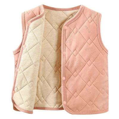 Casual Winter Quilted Mulberry Silk Vest Set Thickened Inner & Outer Magical Warm School Uniform Wearable for Boys and Girls
