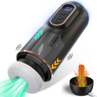 Men's Telescopic Vibrator Masturbator Adult Sex Toy with Sucking Feature Designed for Male Masturbation