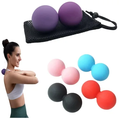 Wholesale Custom Logo Silicone/TPE Single Massage Ball  Eco Friendly Yoga Peanut Double Roller Silicone Massage Ball