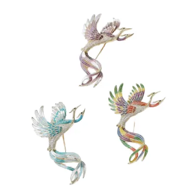 Retro Phoenix Perched Mulberry Tree High-Class Enamel Brooch for Women Premium Accessories Match Ancient Style Chinese Dress