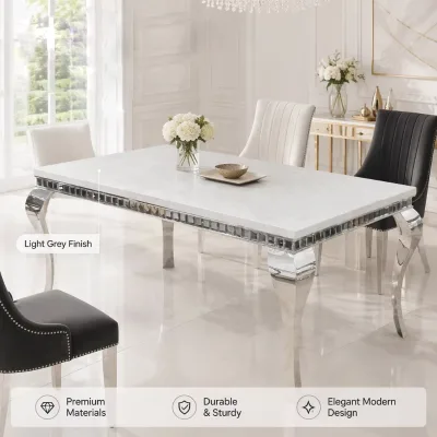 Wholesale Luxury Grey Stainless Steel Dinning Table for Hotel Home Restaurant Use