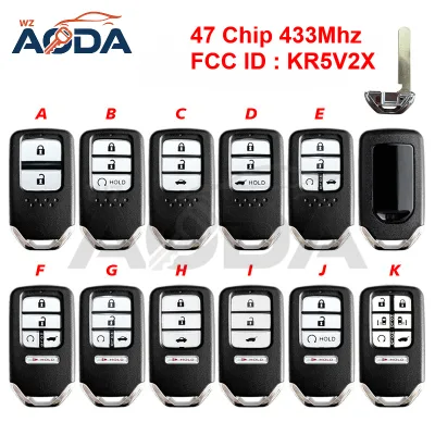 Vehicle Key ID47 Chip 433MHZ Smart Remote Car Keys for Honda FCC ID KR5V2X