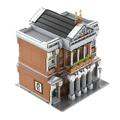 Mould King 16032 Light Version of Small Town Concert Hall Building Blocks City Model Toys Building Block Sets