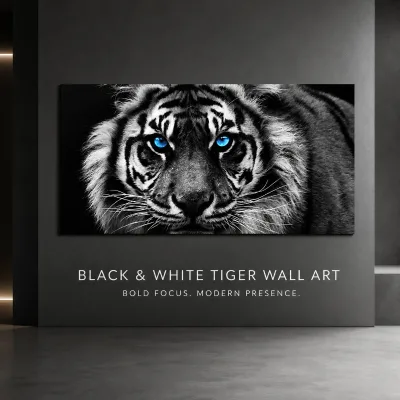High-end Prints Black And White Tiger Head Animal Wall Art Picture For Home Decor Cuadros Painting Pictures Of The Tiger