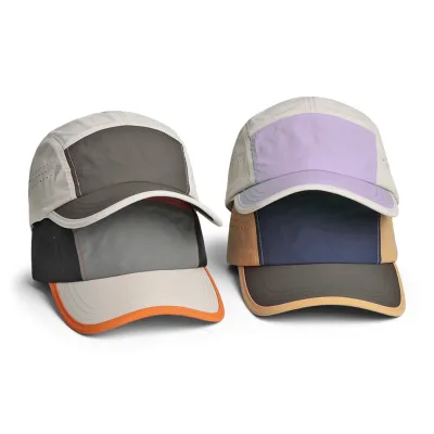 Quick-Dry Color-Blocked Camping Hat with Laser-Perforated Breathable Design-Stylish, Versatile, Travel and Outdoor Activities