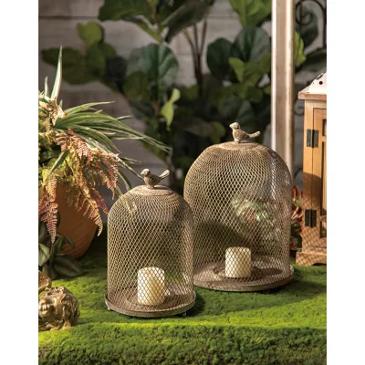 Retro Birdcage Style Wedding Table Centerpiece Iron Manual Vintage Gold Candle Holder Gifts Holiday Hollow Out Candlestick