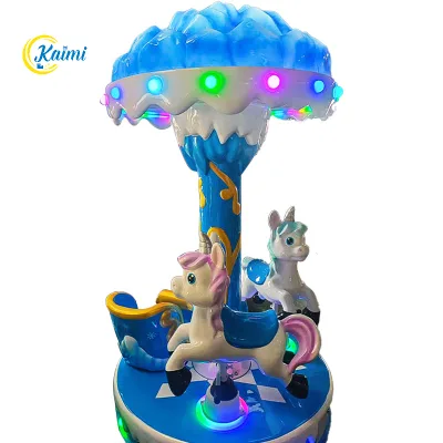 Commercial Arcade Mall Equipment Coin-operated Ice Cream-shaped Plastic Acrylic Merry-go-round Durable 3-Player Indoor/Outdoor