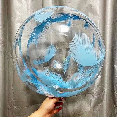 China Factory Hot Sale Feather Bubble Bobo Ballon for Wedding Birthday Party Decoration Balloons