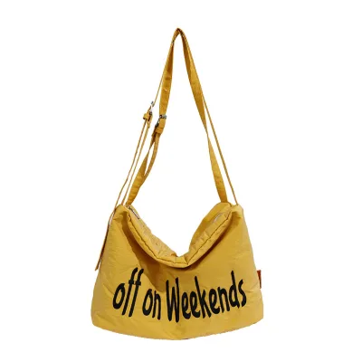 Korean Style Casual Underarm Bag Custom Letter Embroidery Canvas Shoulder Crossbody Bag for Women