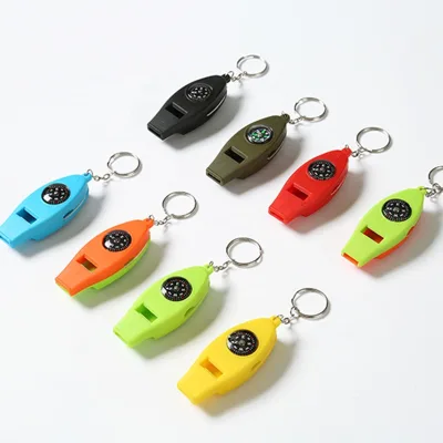 Outdoor Life-saving Compass Whistle Pendant Multi-functional Whistle Compass Key Chain