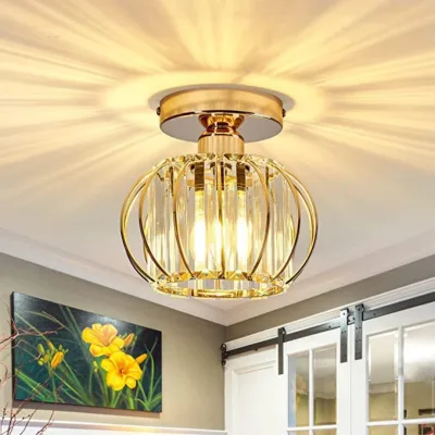 Ceiling Lighting Fixture Luxury Crystal Ceiling Lamps E27 Iron Manufacture European for Home Bedroom Hotel Aisle Corridor
