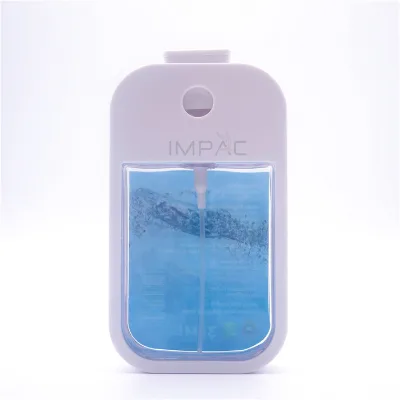 new square flat plastic perfume spray square clear bottle with label 35ml