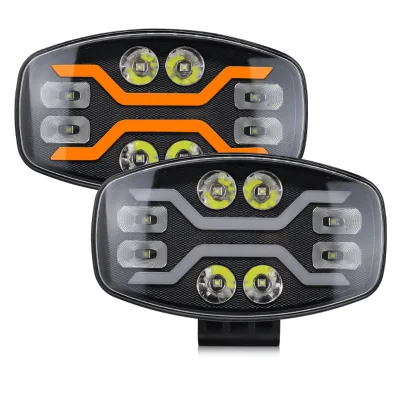 9 Inch Square Spotlights Truck Roof Light High-power LED Dual-color White and Yellow