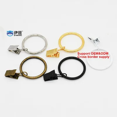 Wholesale Metal Curtain Rod Loose Leaf Open Curtain Ring With Clip