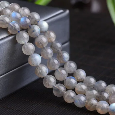 Natural Stone Agates Crystal Labradorite Shiny Round Loose Beads for Jewelry Making DIY Bracelet Accessory