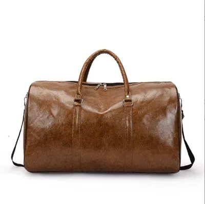 New Arrival Large Weekender Overnight Travel Bag Luggage Men Faux Leather Duffel Bag