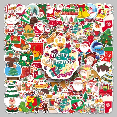 102PCS Factory Wholesale Camera Stickers Holiday Atmosphere Feeling Waterproof PVC Decorated Christmas(EF) Stickers