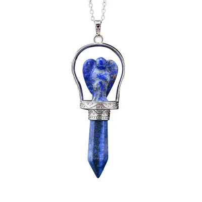 Wholesale fashion natural gemstone crystal point angel pendant crystal pendant
