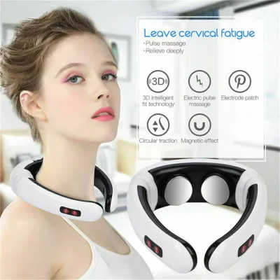 Travel Friendly Foldable U Neck Massager USB Rechargeable Silicone Gel Contact Pads Neck Care Accessory