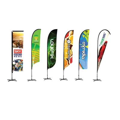 Custom Teardrop Flying Banner Advertising Beach Flagpole Sale Now Open House Car Wash Swooper Feather Flag With Spike Base