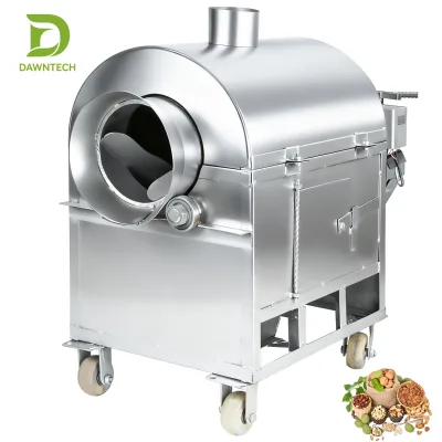 China Manufacturer Automatic Stainless Steel Nut Seed Drum Roaster Small Scale Commercial Roaster