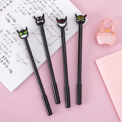 New Cartoon Cute Plastic Halloween Ghost Style Gel Pen Creative 0.5MM Black Ink Gel Pen for Halloween Gifts