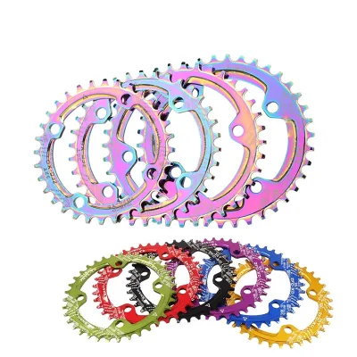 MTB Chain Ring Bicycle Bike Chainwheel 104BCD Round Shape Narrow Wide 32T/34T/36T/38T/40T/42T Bike Circle Crankset Single Plate